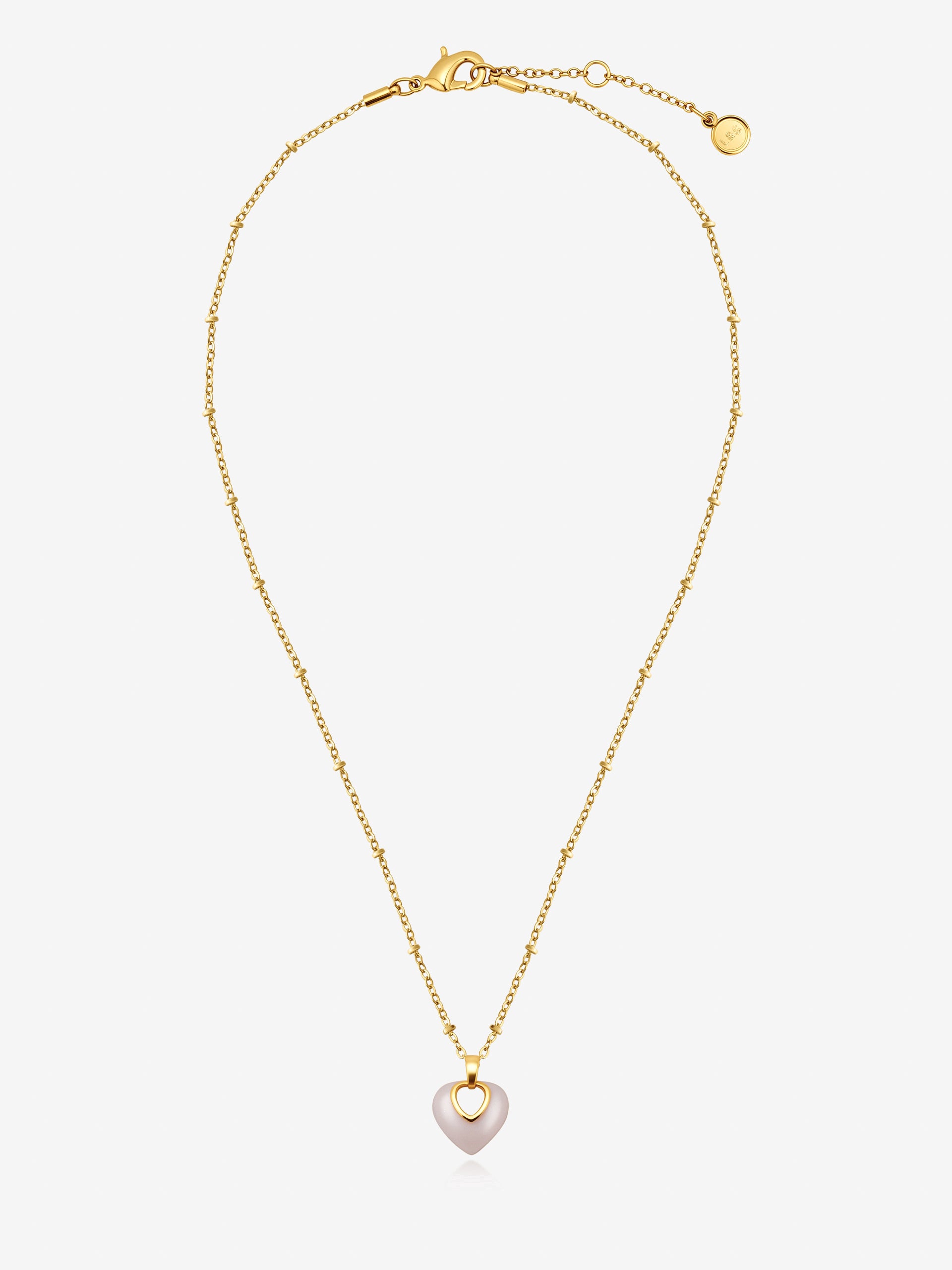 Jules Heart White  Necklace - Gold
