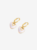 Jules Heart White 18K Gold Plated Earrings