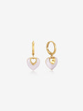 Jules Heart White 18K Gold Plated Earrings