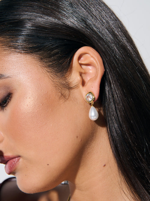 Amélie Bridal Earrings in 18K Gold Plated