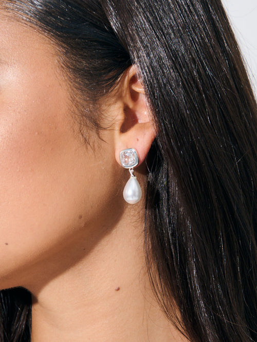 Amélie Bridal Earrings in Sterling Silver Plated
