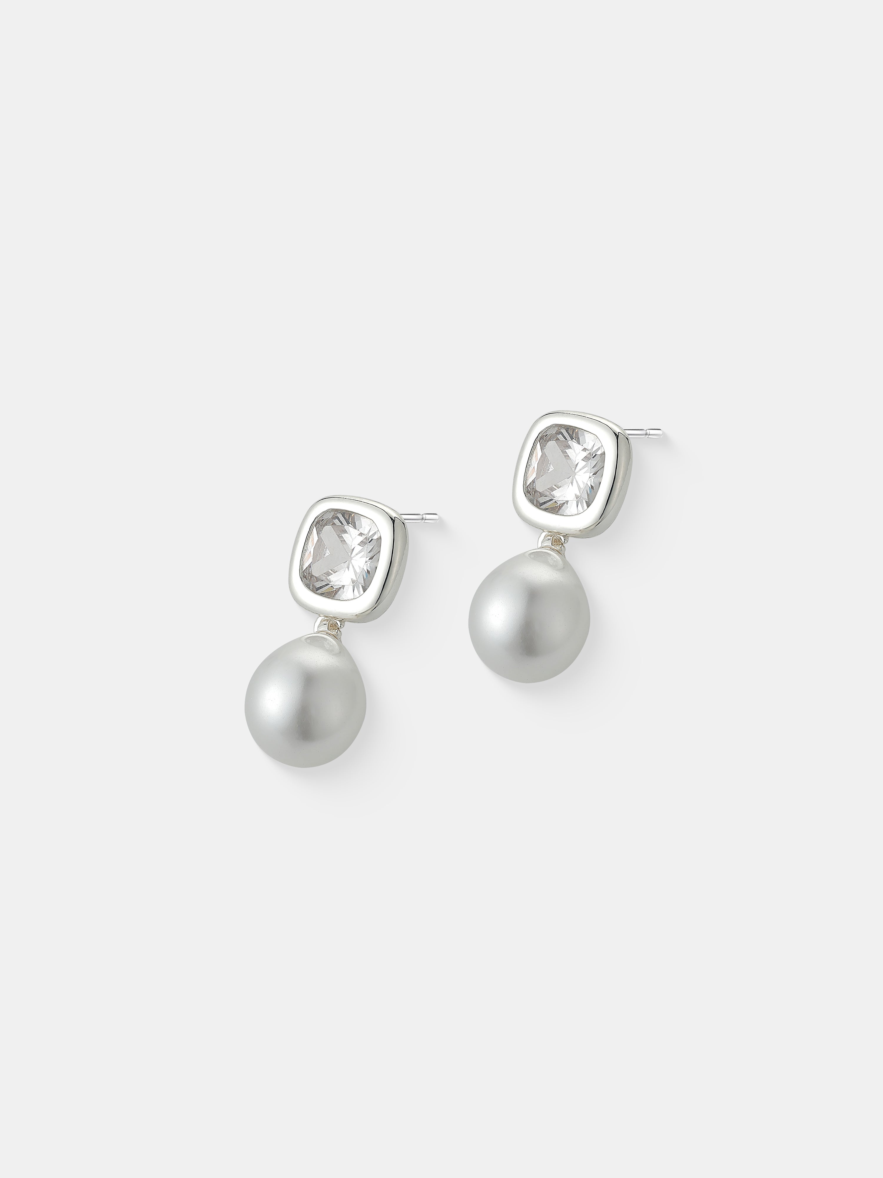 Amélie Bridal Earrings in Sterling Silver Plated