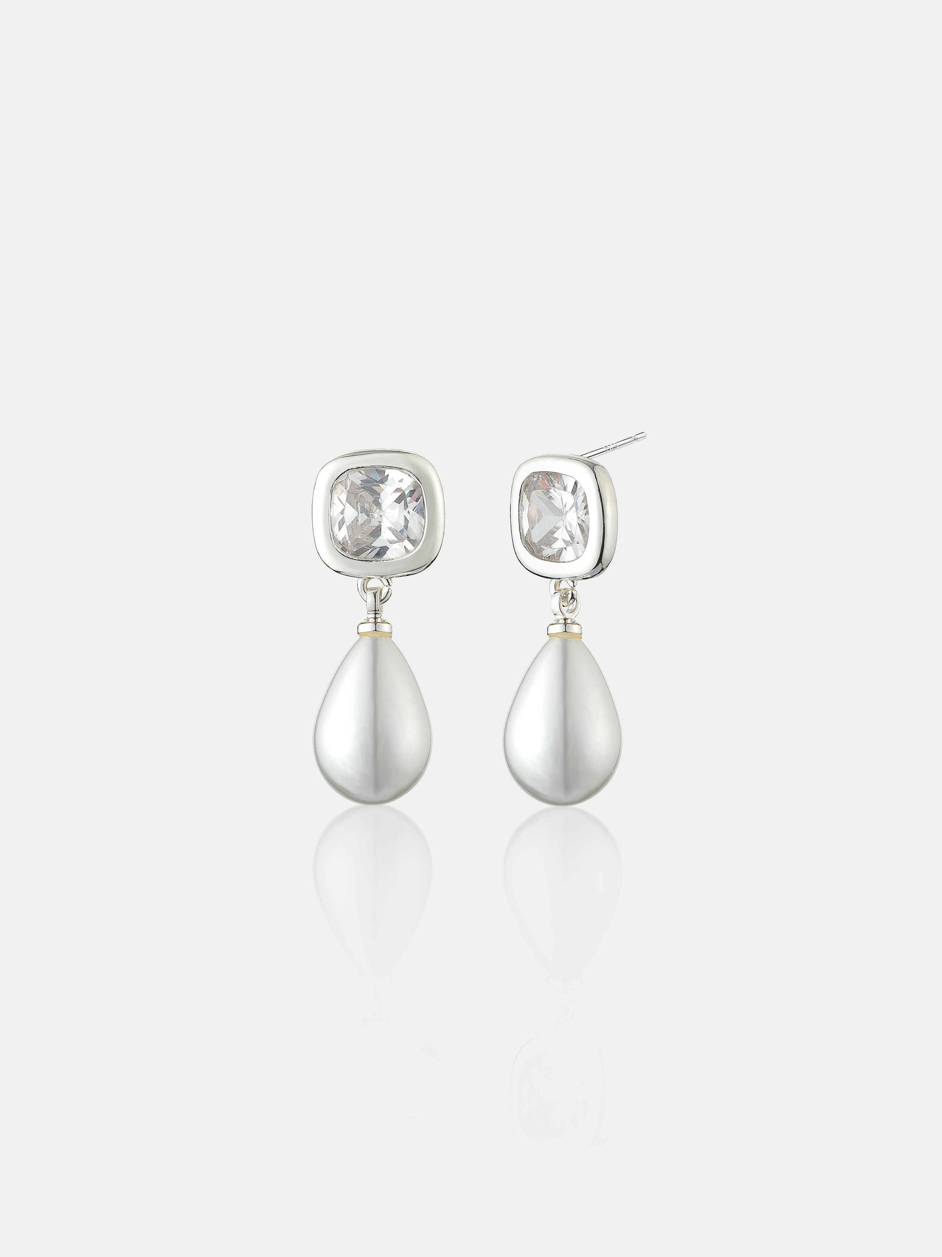 Amélie Bridal Earrings in Sterling Silver Plated