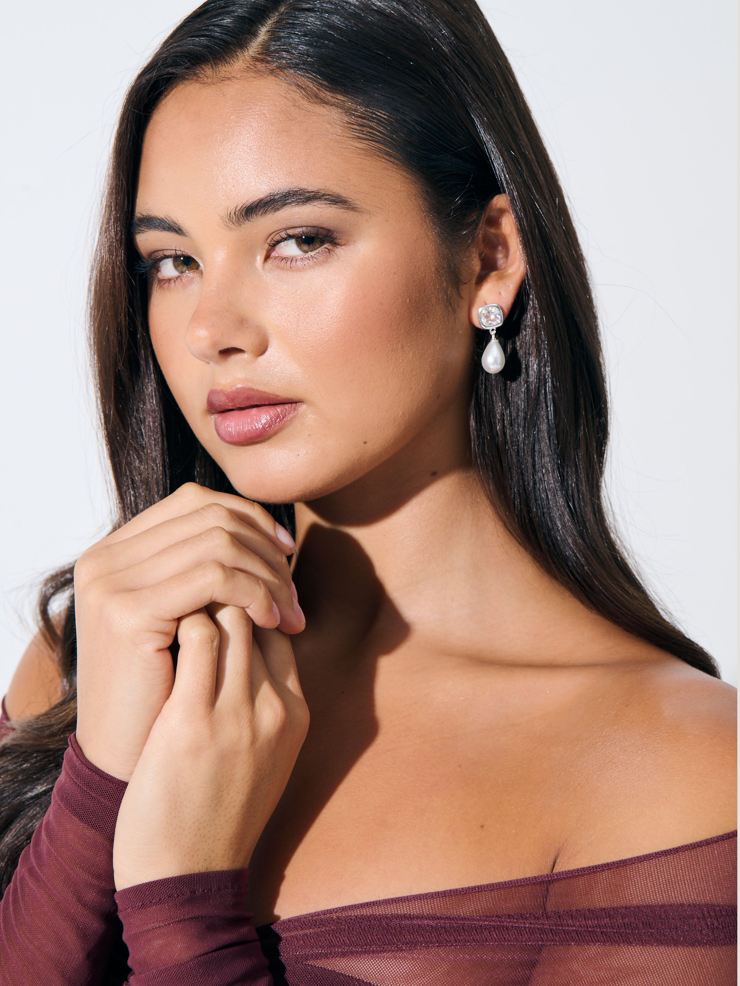 Amélie Bridal Earrings in Sterling Silver Plated