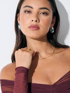 Lea Wavy Earrings in Sterling Silver Plated