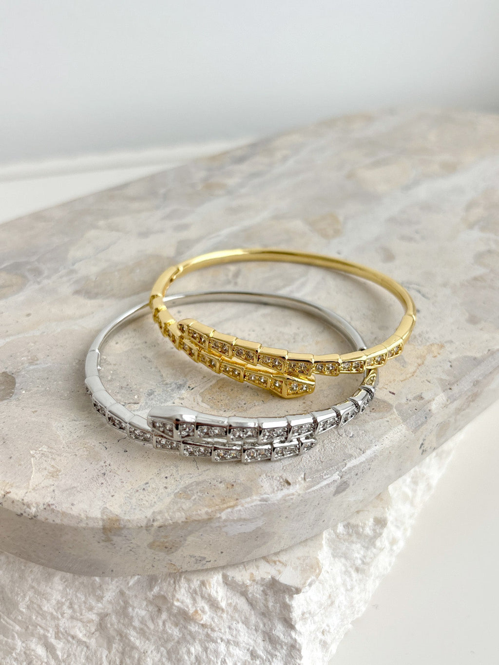 Seren Diamanté Bangle - 18K Gold Plated