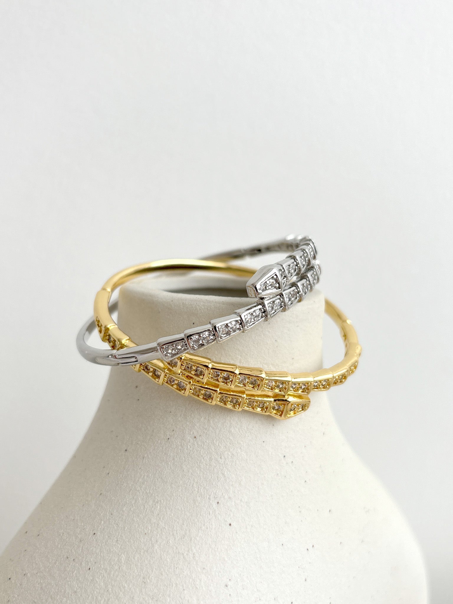 Seren Diamanté Bangle - 18K Gold Plated
