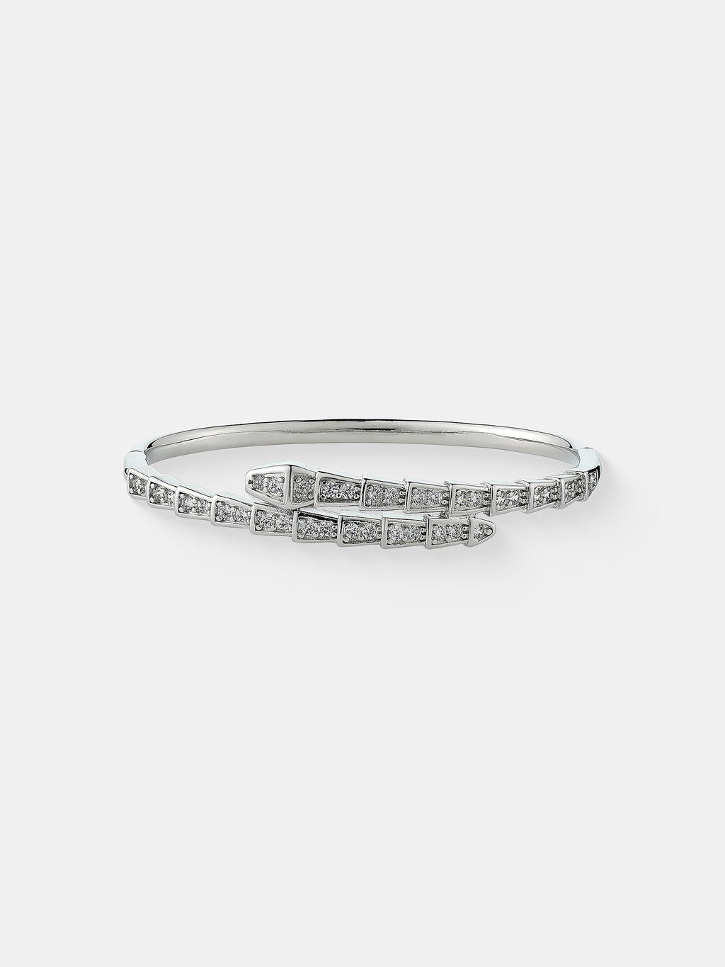 Seren Diamanté Bangle - Sterling Silver Plated