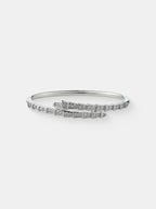 Seren Diamanté Bangle - Sterling Silver Plated