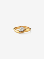 Monet Crystal 18K Gold Plated Ring