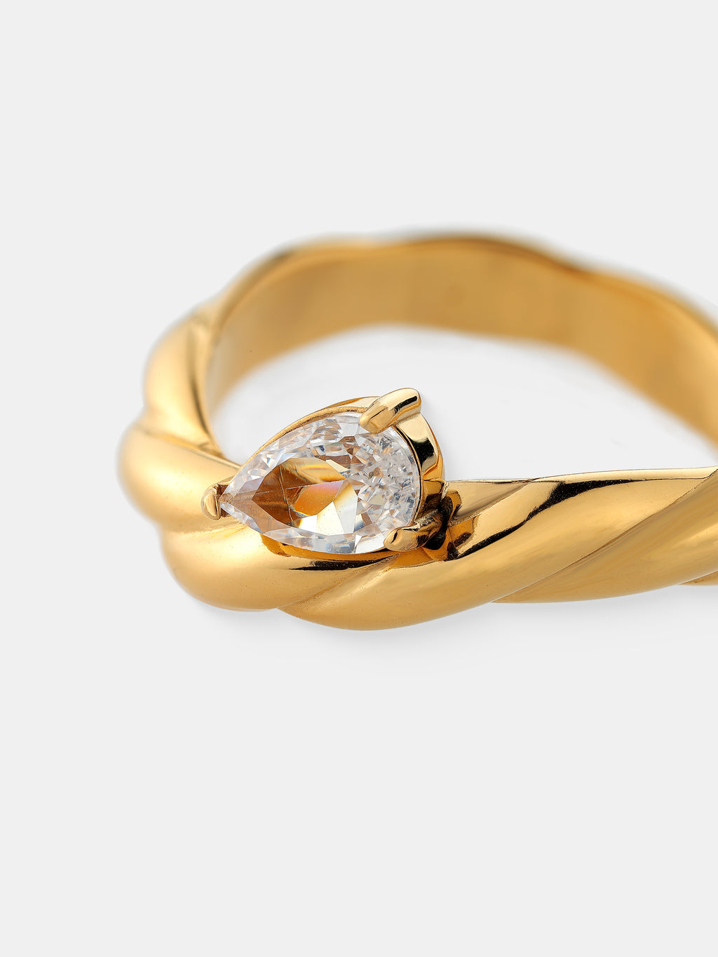 Liora Drop Crystal 18K Gold Plated Ring