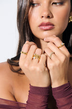 Vera Diamanté 18K Gold Plated Ring
