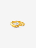 Elodie Oval Crystal Ring - Gold Plated