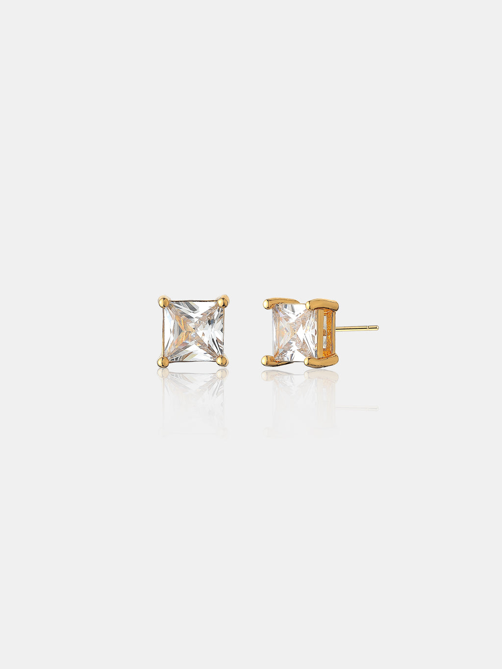 Clara Crystal Stud Earrings - 18K Gold Plated