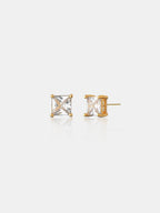 Clara Crystal Stud Earrings - 18K Gold Plated