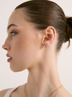 Soleil Oval Crystal Stud Earrings - 18K Gold Plated