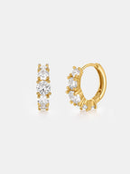 Birch Crystal Huggie Earrings - 18K Gold Plated