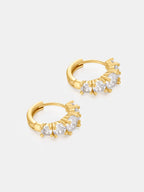 Birch Crystal Huggie Earrings - 18K Gold Plated