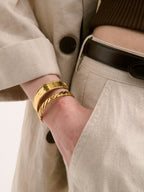 Anchovy Cuff Bracelet - 18k Gold Plated
