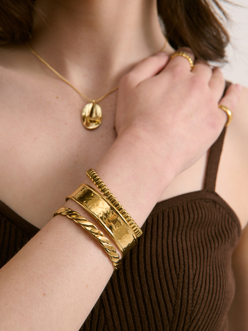 Cinta Cuff Bracelet - 18k Gold Plated