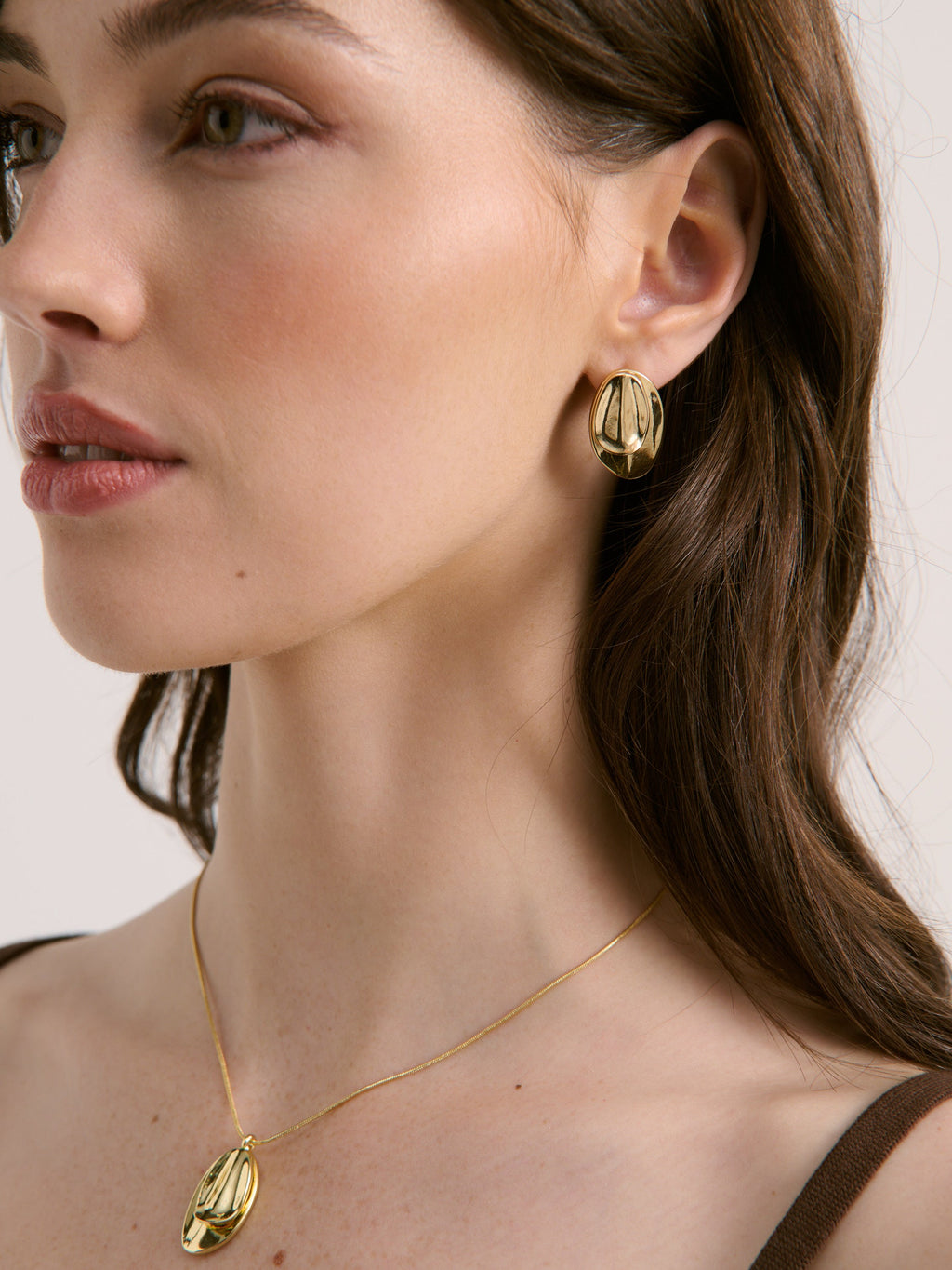 Sade Pebble Earrings - 18k Gold Plated