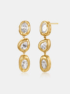Cascade Crystal Drop Earrings - 18k Gold Plated