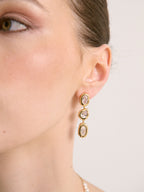 Cascade Crystal Drop Earrings - 18k Gold Plated
