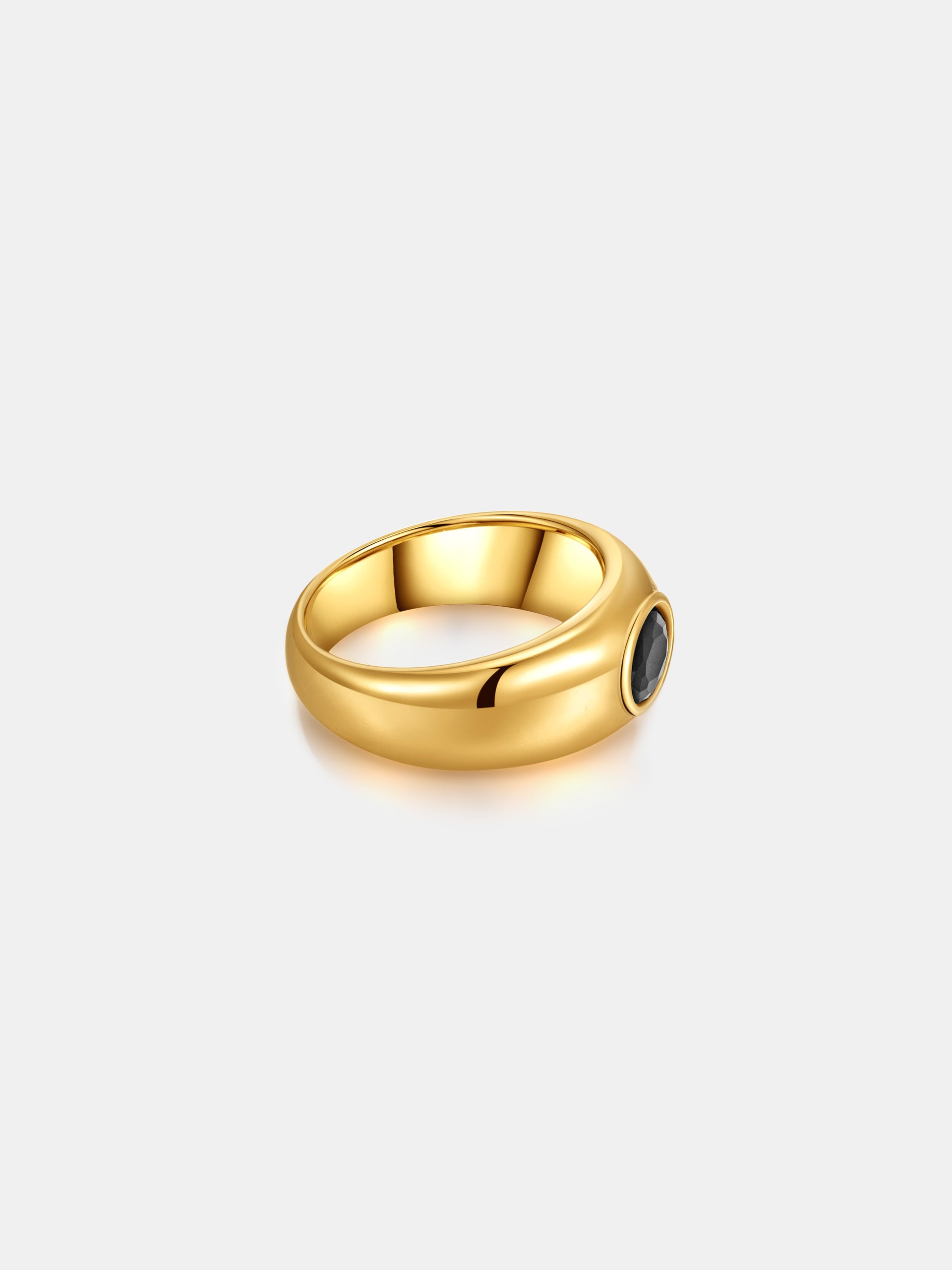 Onyx Signet Ring - Gold Plated