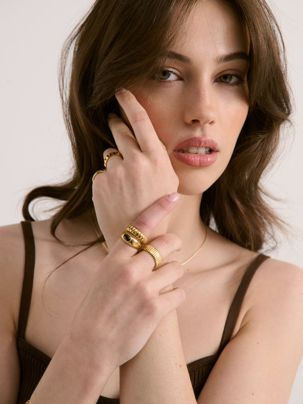 Onyx Signet Ring - Gold Plated