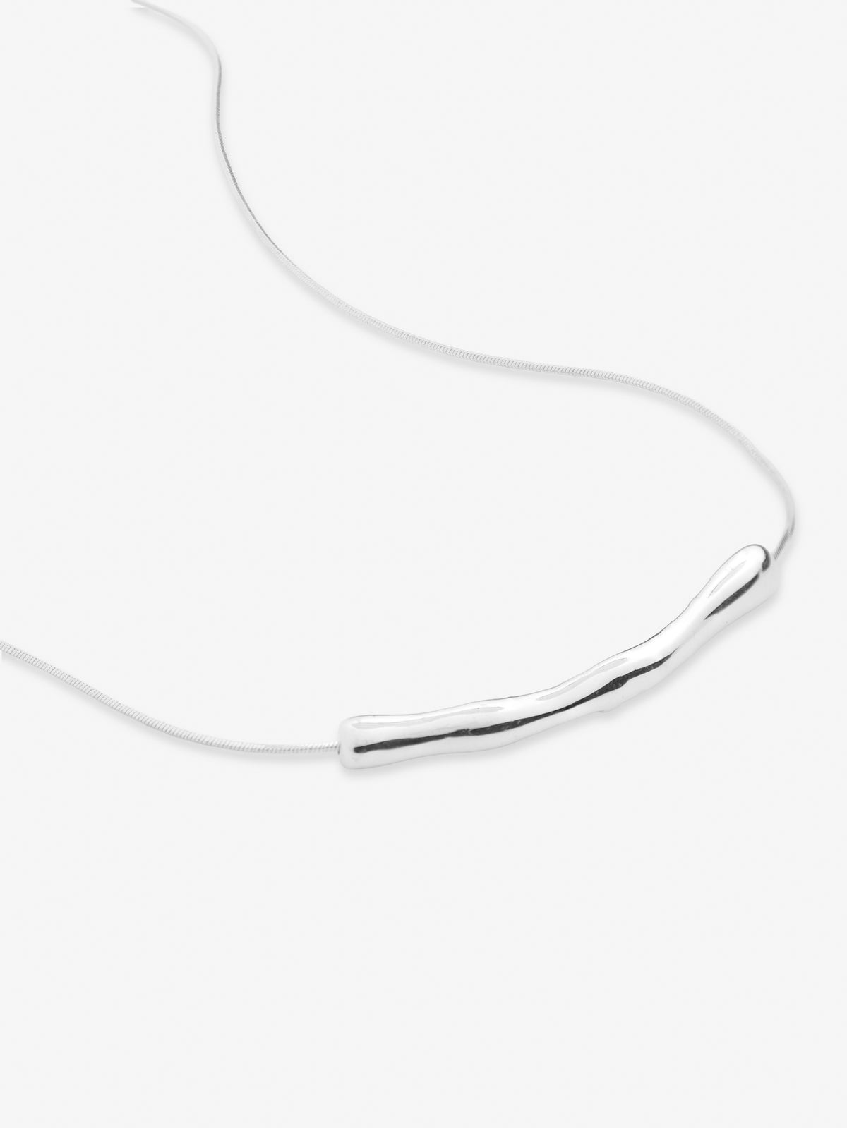 Chrome Rope Sterling Silver Plated Necklace