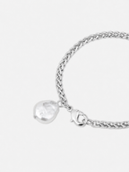 Organic Pearl Pendant Bracelet - Silver