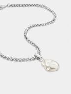 Organic Pearl Pendant Necklace - Silver