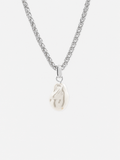 Organic Pearl Pendant Necklace - Silver
