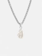Organic Pearl Pendant Necklace - Silver