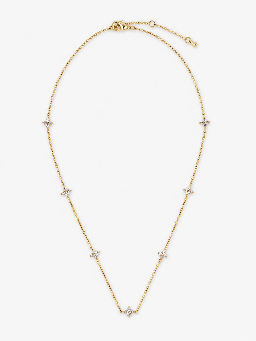 Astra Dainty 18K Gold Plated Station Necklace