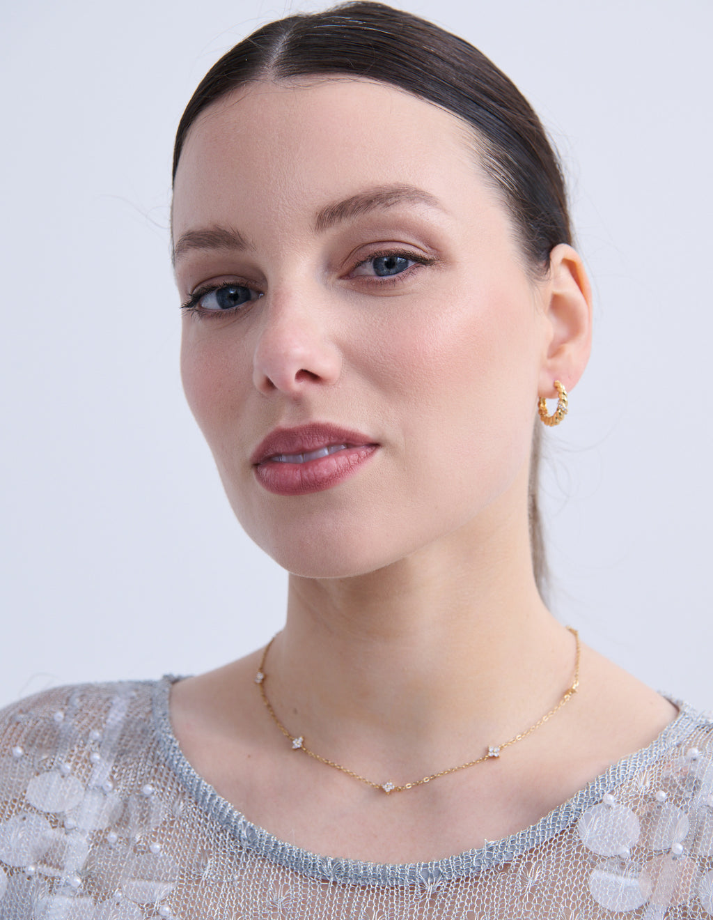 Astra Dainty 18K Gold Plated Station Necklace
