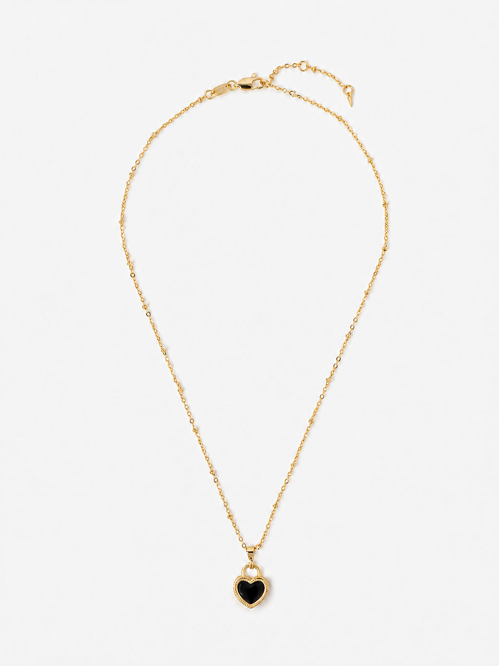 Valentina Reversible Heart Necklace - Black/White