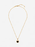Valentina Reversible Heart Necklace - Black/White