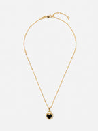 Valentina Reversible Heart Necklace - Black/White
