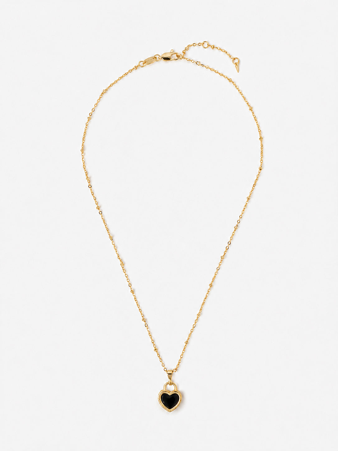 Valentina Reversible Heart Necklace - Black/White
