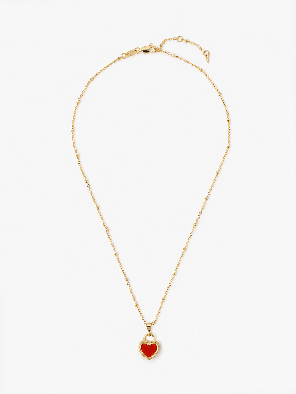 Valentina Reversible Heart Necklace - Red