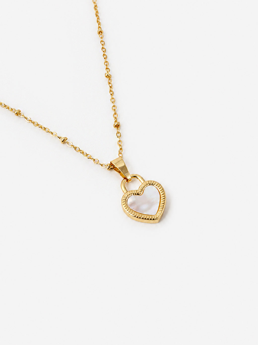 Valentina Reversible Heart Necklace - Black/White