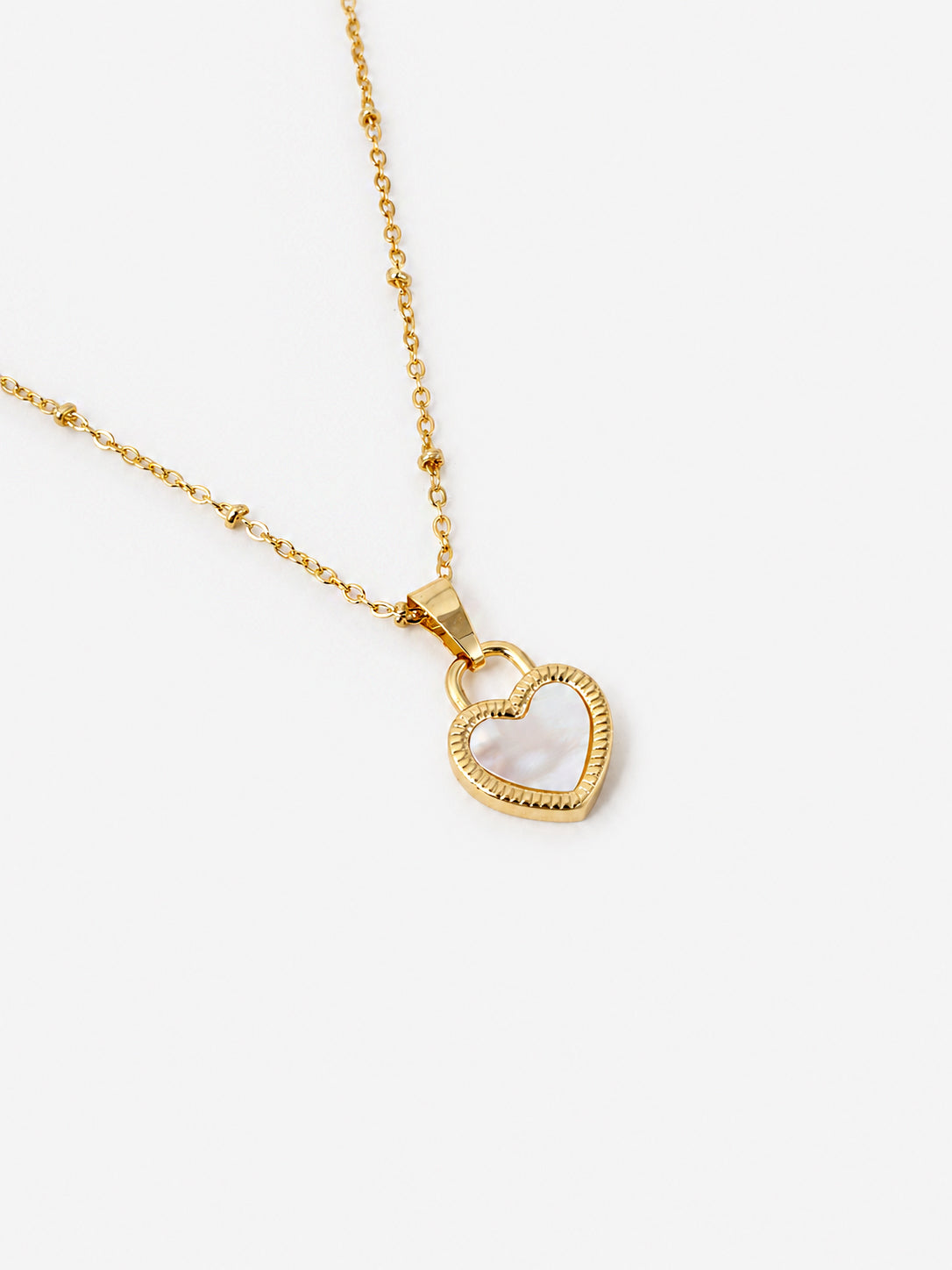 Valentina Reversible Heart Necklace - Black/White