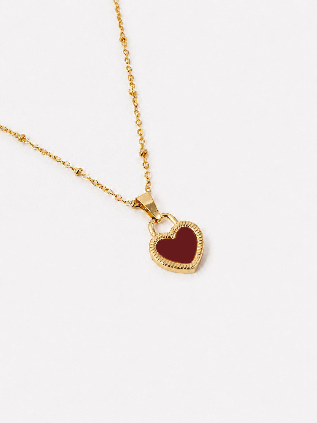 Valentina Reversible Heart Necklace - Red