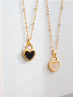 Valentina Reversible Heart Necklace - Black/White