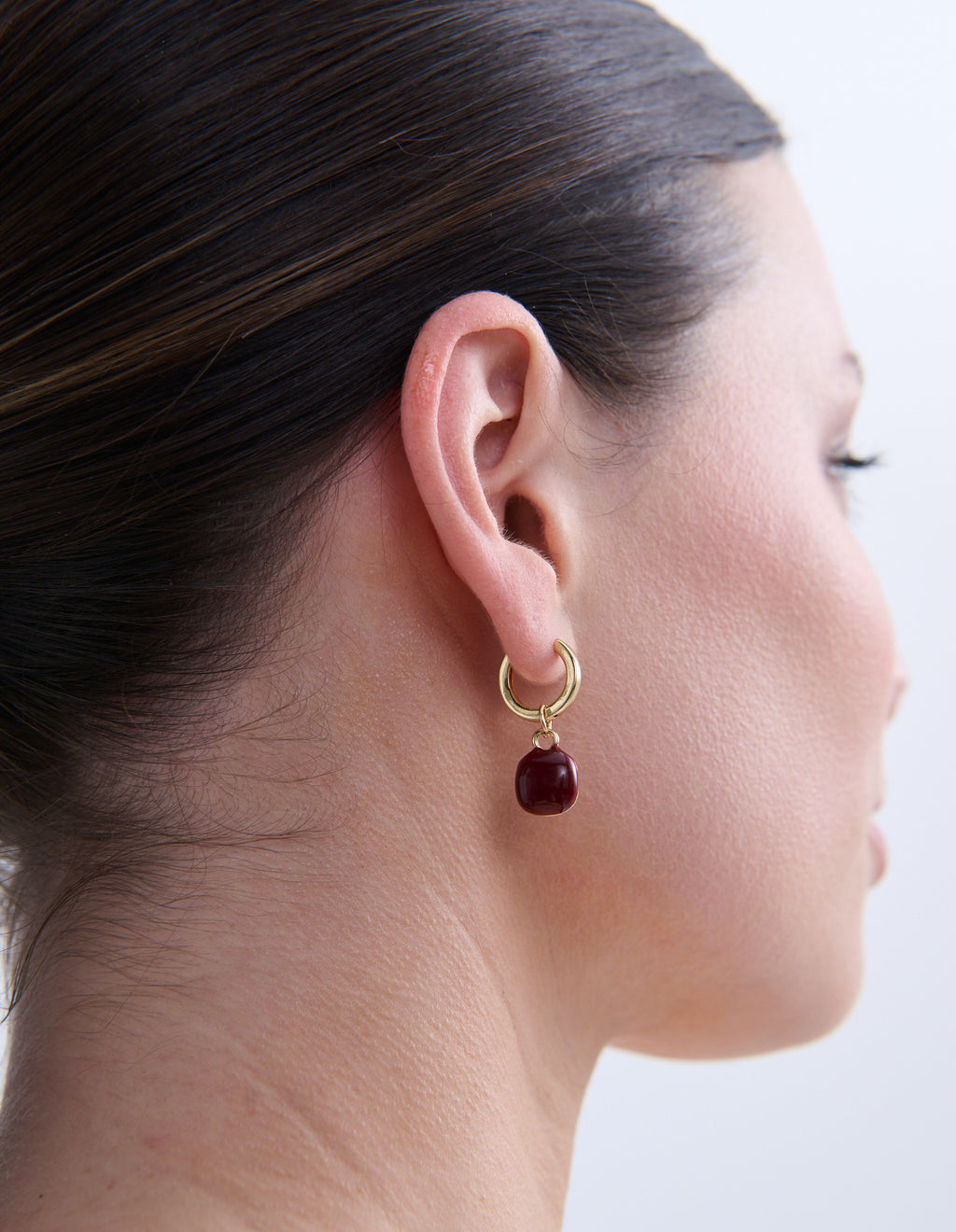 Marla Enamel Drop Earrings - Red