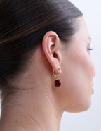 Marla Enamel Drop Earrings - Red