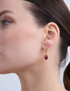 Marla Enamel Drop Earrings - Red