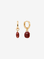 Marla Enamel Drop Earrings - Red