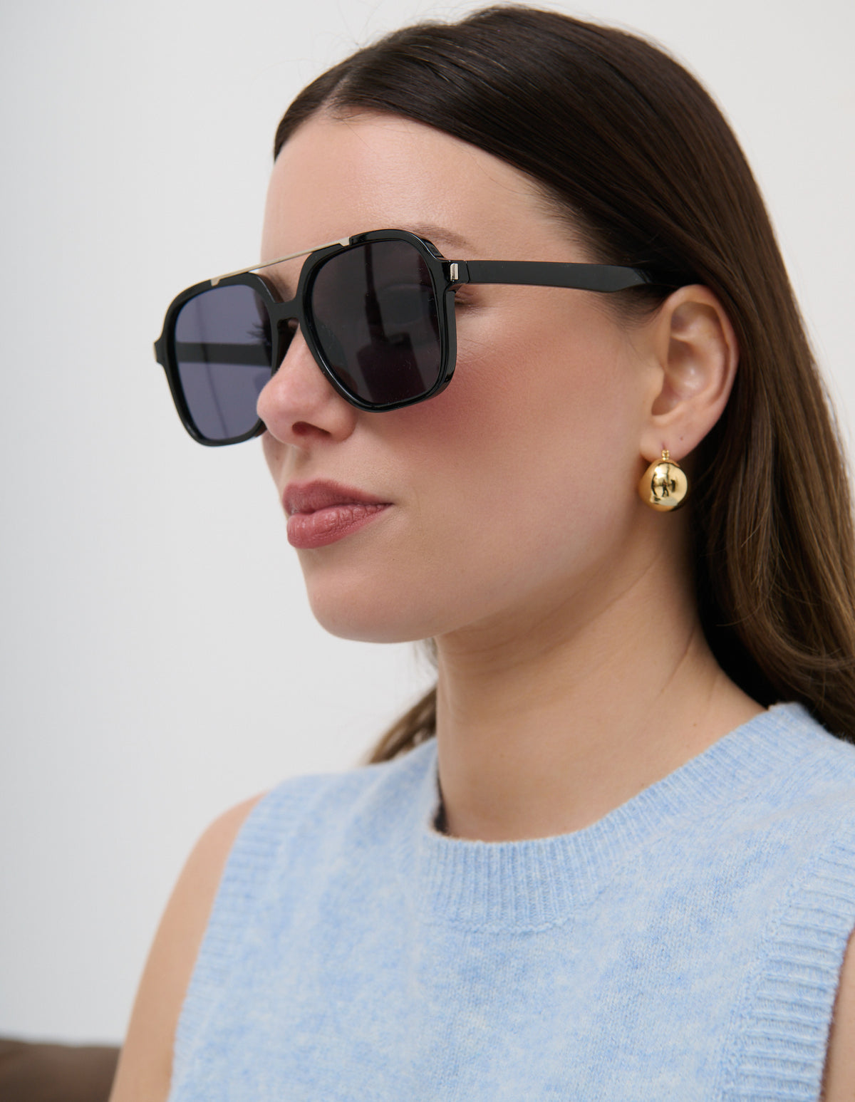 Giselle Aviator Sunglasses - Black